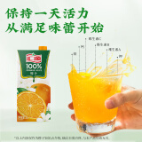 汇源100%果汁橙汁1Lx5盒浓缩果汁饮料整箱年货送礼宴请礼盒饮品整箱